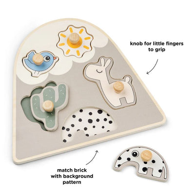 Done by Deer | Peg Puzzle Lalee Sand - Plumme Box