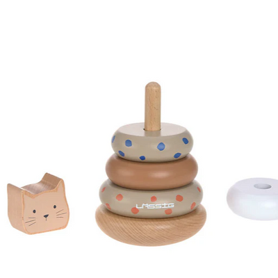 LÄSSIG | Stacking Ring Tower Wood - Plumme Box