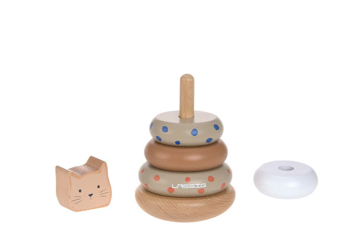 LÄSSIG | Stacking Ring Tower Wood - Plumme Box