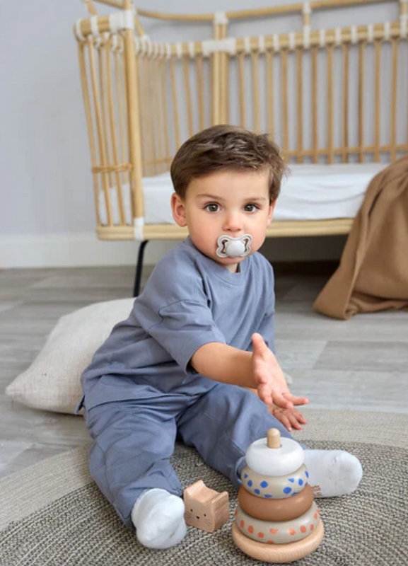 LÄSSIG | Stacking Ring Tower Wood - Plumme Box