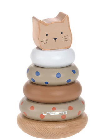LÄSSIG | Stacking Ring Tower Wood - Plumme Box