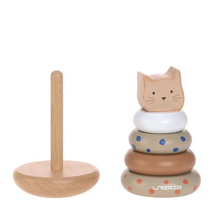 LÄSSIG | Stacking Ring Tower Wood - Plumme Box